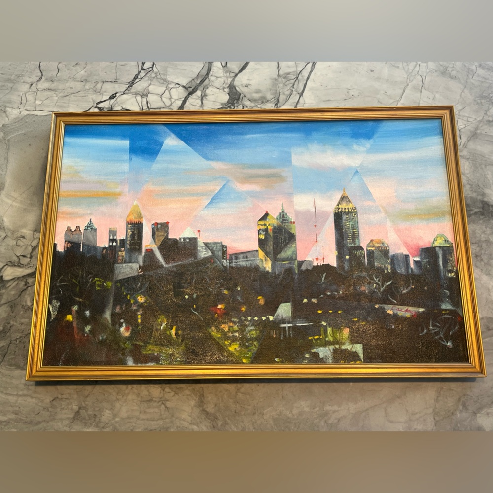Atlanta Skyline, Original Judith Csiky Cityscape on Canvas Painting!